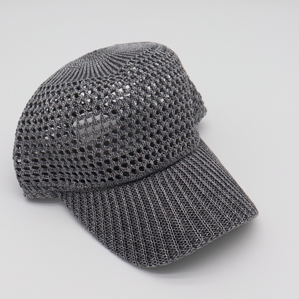 Unbranded Hat Unisex O/S Crochet Mesh Grey Snapback Excellent